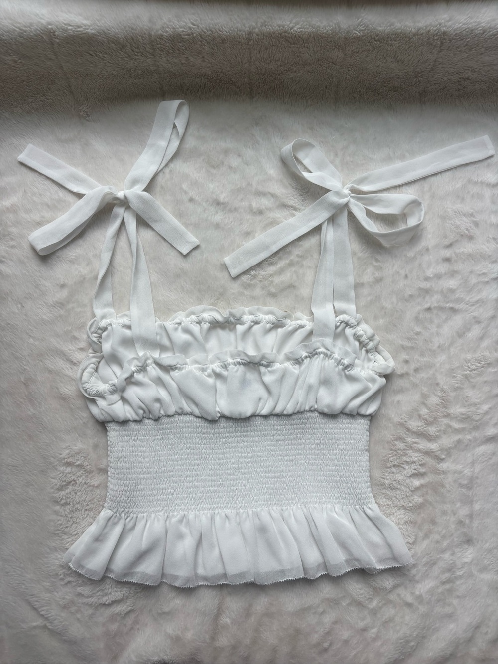 Wilfred White Strapless Ruffled Bandeau Top - Picture 2 of 15